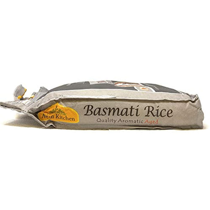 Asian Kitchen Silver White Basmati Rice Aged 40lbs (18.18kg) ~ All Natural | Gluten Friendly | Vegan | Indian Origin | Export Quality