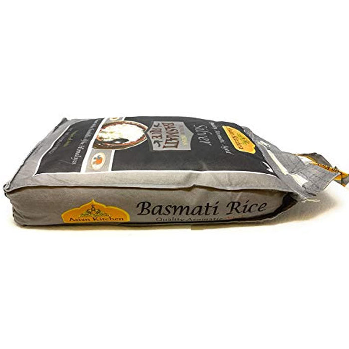 Asian Kitchen Silver White Basmati Rice Aged 40lbs (18.18kg) ~ All Natural | Gluten Friendly | Vegan | Indian Origin | Export Quality