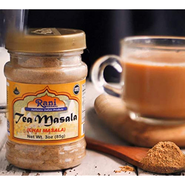 Rani Tea (Chai) Masala Indian Spice Blend 3oz (85g) PET Jar ~ All Natural | Vegan | Gluten Friendly | Salt & Sugar Free | NON-GMO | Kosher | No Colors