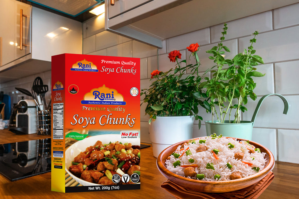 Rani Soya Chunks Nuggets (High Protien) 7oz (200g) ~ All Natural, Salt-Free | Vegan | No Colors | Gluten Friendly | NON-GMO | Indian Origin | Meat Alternate Substitute