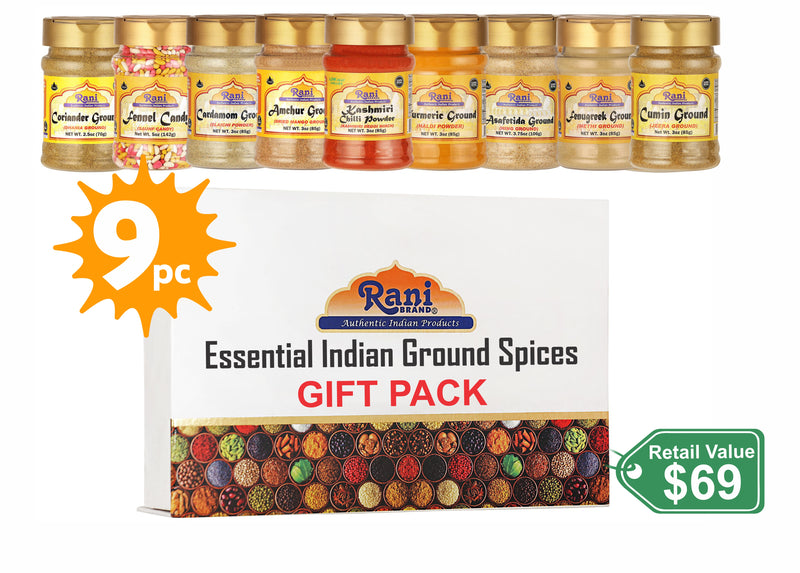 Rani Essential Indian Ground Spices 9 Bottle 3oz