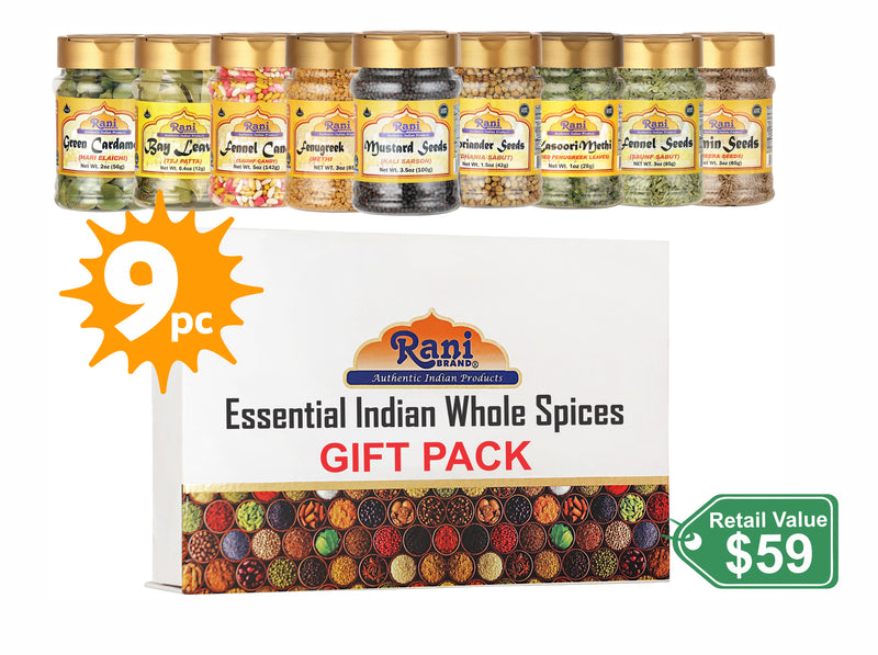 Rani Essential Indian Whole Spices 9 Bottle 3oz