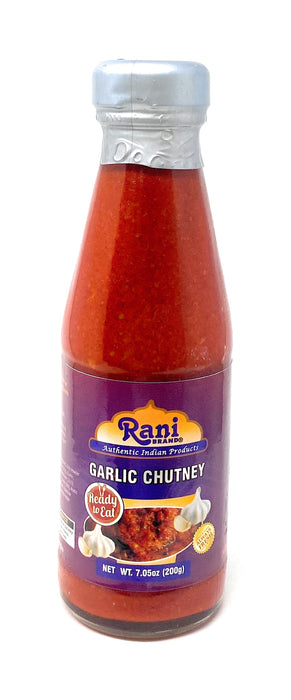 Rani Garlic Chutney 7oz (200g) Glass Jar, Vegan, Perfect for dipping, Savory Dishes & french fries ~ Gluten Free | NON-GMO | No Colors | Indian Origin