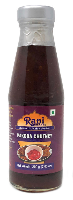 Rani Pakoda / Pakora Chutney (Sweet, Sour & Spicy Dipping Sauce) 7oz (200g) Glass Jar, Ready to eat, Vegan ~ Gluten Free | NON-GMO | No Colors | Indian Origin