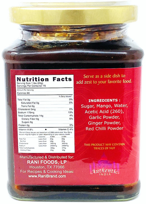 Rani Sweet Lime Mango Chutney (Indian Preserve) 10.5oz (300g) Glass Jar, Ready to eat, Vegan ~ Gluten Free Ingredients, All Natural, NON-GMO