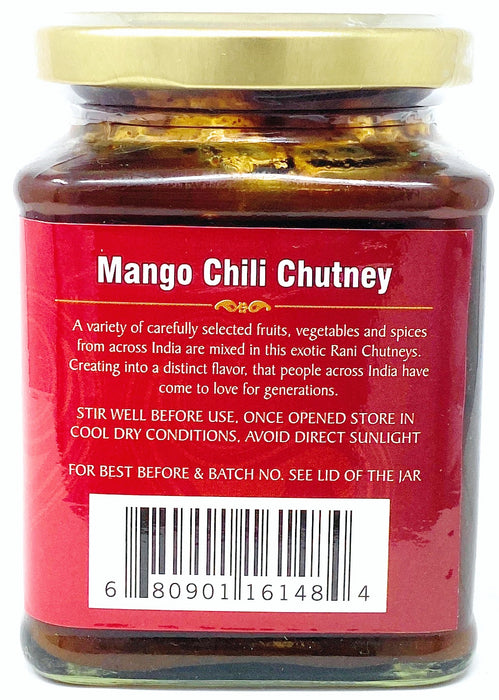 Rani Mango Chili Chutney (Spicy Indian Preserve) 10.5oz (300g) Glass Jar, Ready to eat, Vegan ~ Gluten Free, All Natural, NON-GMO