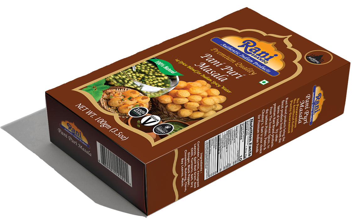 Rani Pani Puri Masala (14-Spice Blend for Indian Spicy Water) 3.5oz (100g) ~ All Natural | Vegan | No Colors | Gluten Friendly | Indian Origin
