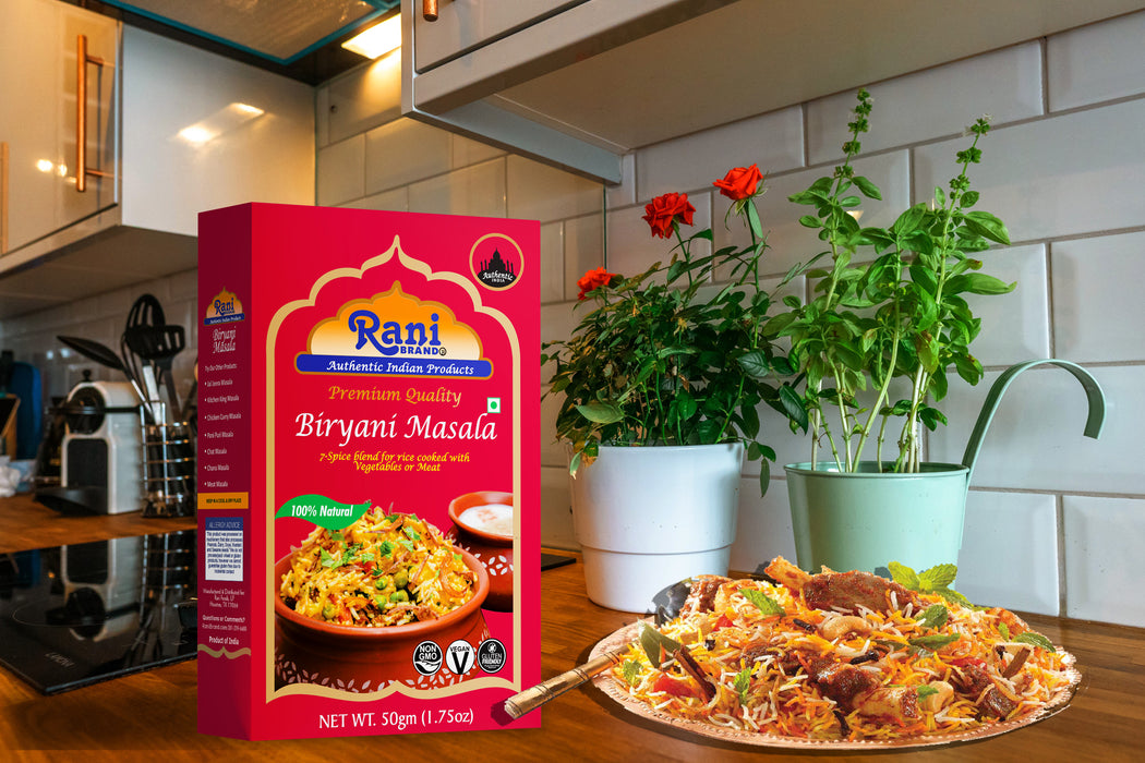 Rani Biryani Masala Curry (7-Spice Blend for Indian Rice Dishes, Pullao / Pilau) 1.75oz (50g) ~ All Natural | Vegan | No Colors | Gluten Friendly