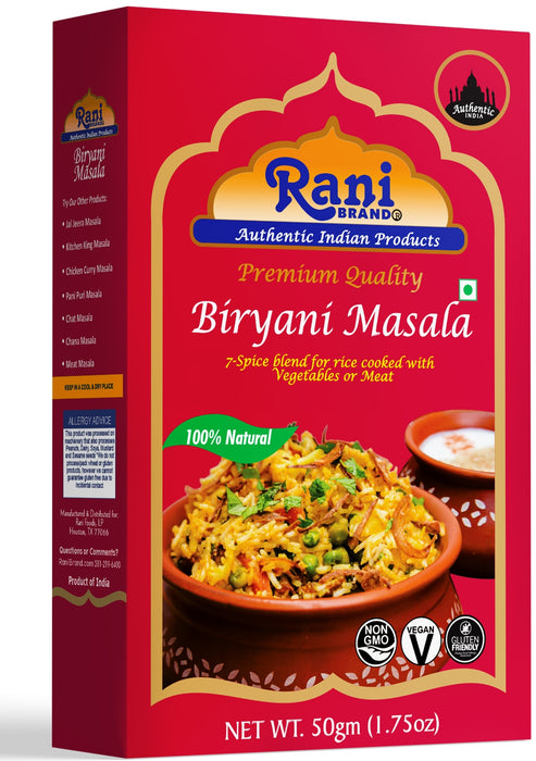 Rani Biryani Masala Curry (7-Spice Blend for Indian Rice Dishes, Pullao / Pilau) 1.75oz (50g) ~ All Natural | Vegan | No Colors | Gluten Friendly
