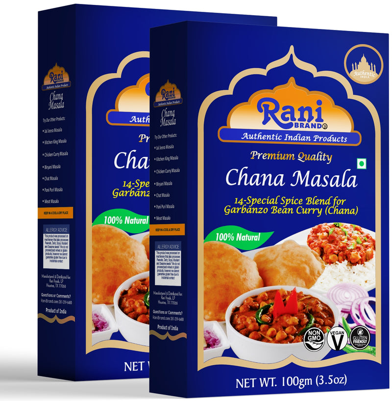 Rani Chana Masala (Garbanzo Curry 15-Spice Blend) 3.5oz (100g) ~ All Natural | Vegan | No Colors | Gluten Friendly | NON-GMO