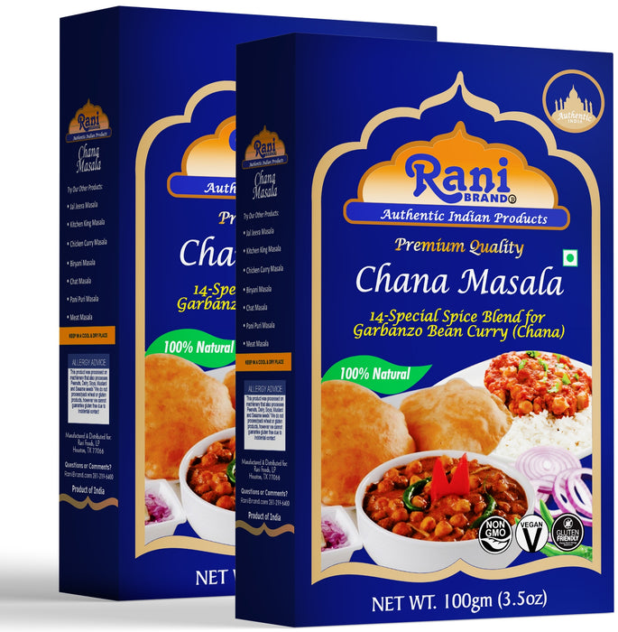 Rani Chana Masala (Garbanzo Curry 15-Spice Blend) 3.5oz (100g) ~ All Natural | Vegan | No Colors | Gluten Friendly | NON-GMO
