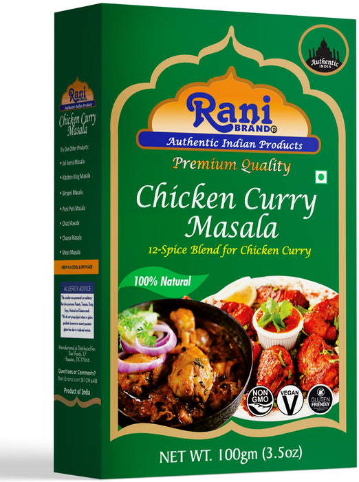 Rani Chicken Curry Masala (Indian 13-Spice Blend for Chicken) 3.5oz (100g) ~ All Natural | Vegan | No Colors | Gluten Friendly | NON-GMO | Indian Origin