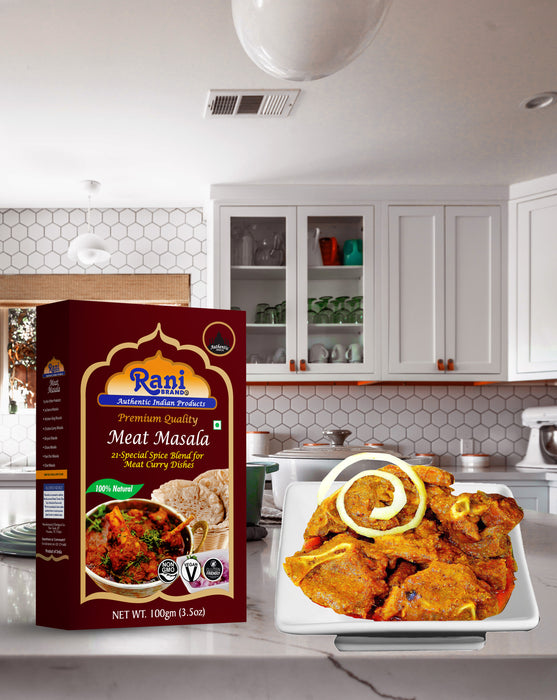 Rani Meat Curry Masala 21-Spice Blend 3.5oz (100g) ~ All Natural | Vegan | No Colors | Gluten Friendly | NON-GMO | Indian Origin