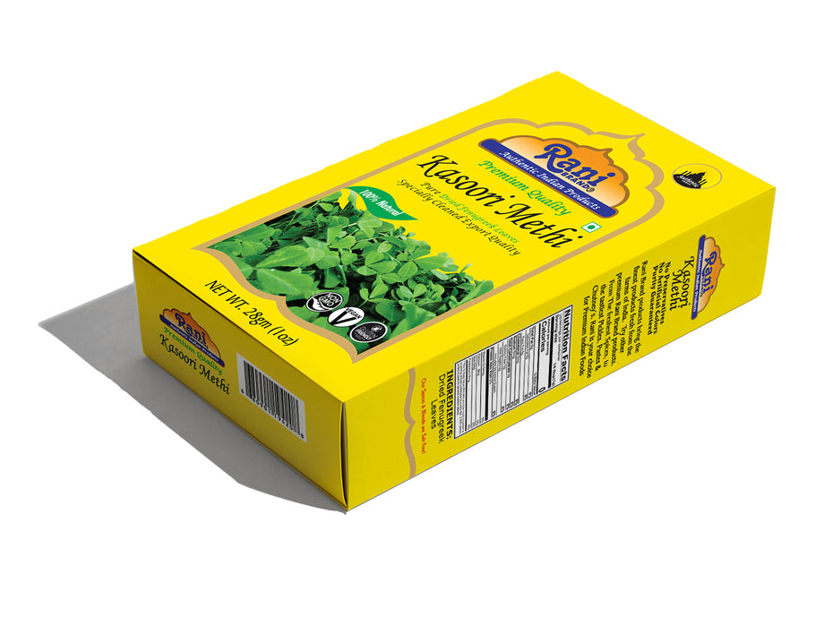 Rani Fenugreek Leaves Dried (Kasoori Methi) 1oz (28g) ~ All Natural | Vegan | Gluten Friendly | NON-GMO | Indian Origin
