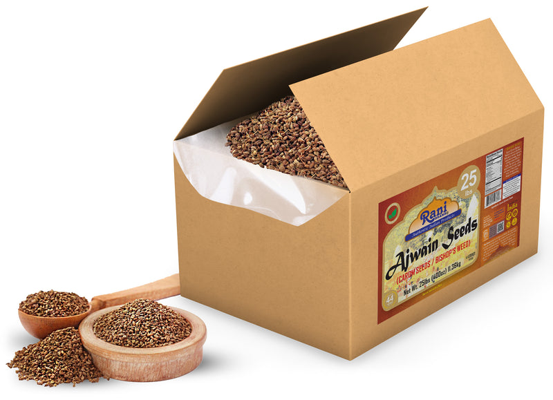 Rani Ajwain Seeds (Carom Bishops Weed) Spice Whole 400oz (25lbs) 11.36kg Bulk Box ~ All Natural | Vegan | Gluten Friendly | Kosher | NON-GMO