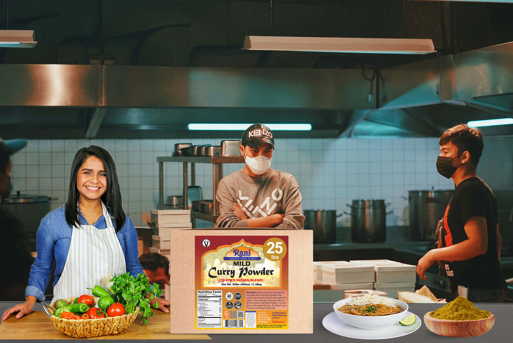 Rani Curry Powder Mild Natural 10-Spice Blend 400oz (25lbs) 11.36kg Bulk Box ~ Salt Free | NO Chili or Peppers | Vegan | No Colors | Gluten Friendly