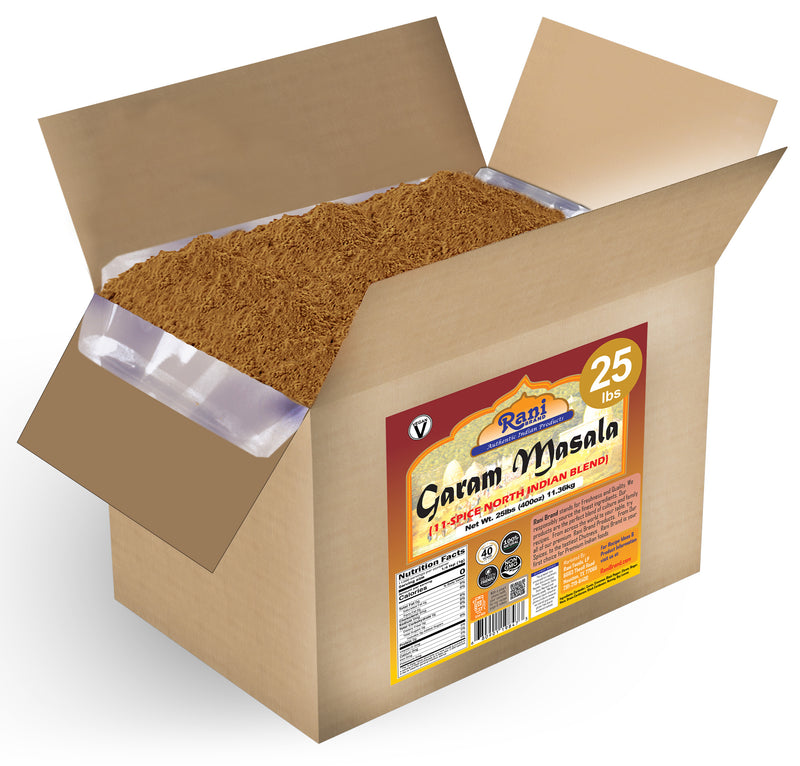 Rani Garam Masala Indian 11-Spice Blend 400oz (25lbs) 11.36kg Bulk Box ~ All Natural, Salt-Free | Vegan | No Colors | Gluten Friendly | NON-GMO