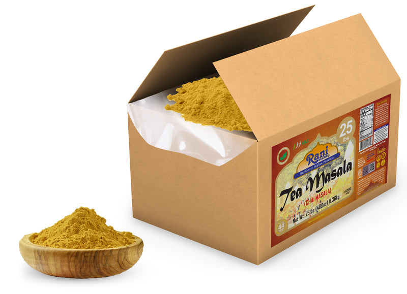 Rani Tea (Chai) Masala Indian Spice Blend 400oz (25lbs) 11.36kg Bulk Box ~ All Natural | Vegan | Gluten Friendly | Kosher | Salt & Sugar Free