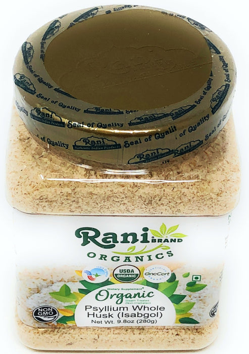 Rani Organic Psyllium Whole Husk Powder (Isabgol) Dietary Fiber Supplement USDA Organic 9.8oz (280g)  All Natural | Vegan | Gluten Friendly | Non-GMO