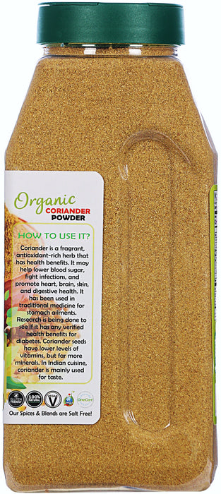 Rani Organic Coriander Powder (Dhania Powder) 14oz (400g) PET Jar ~ All Natural | Vegan | Gluten Friendly | Indian Origin | USDA Certified Organic