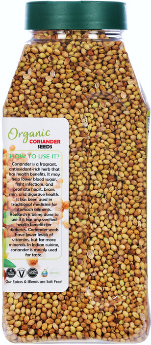Rani Organic Coriander Seeds Whole (Dhania Sabut) 9oz (255g) PET Jar ~ All Natural | Vegan | Gluten Friendly | Indian Origin | USDA Certified Organic