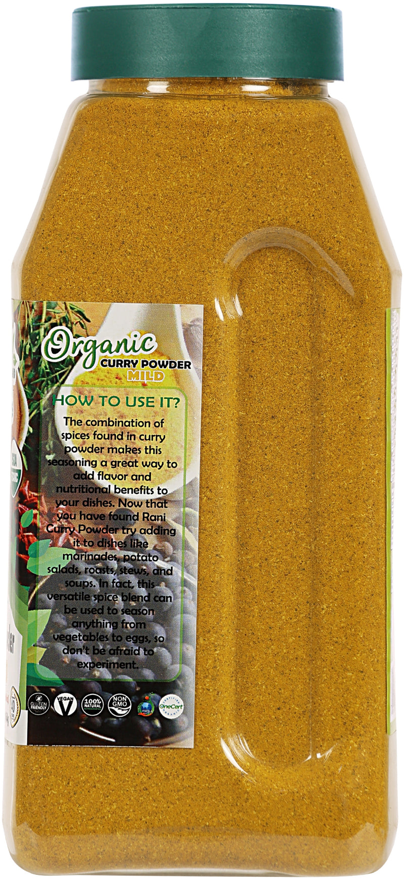 Rani Organic Curry Powder Mild (8-Spice Authentic Indian Blend) 16oz (1lb) 454g PET Jar ~ All Natural | Salt-Free | Vegan | USDA Certified Organic