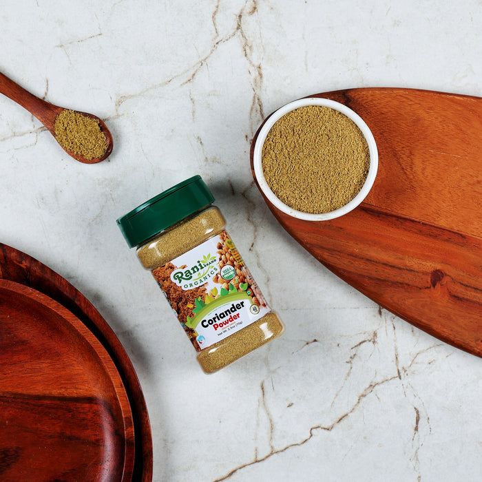 Rani Organic Coriander Powder (Dhania Powder 2.5oz (70g) PET Jar ~ All Natural | Vegan | Gluten Friendly | Indian Origin | USDA Certified Organic