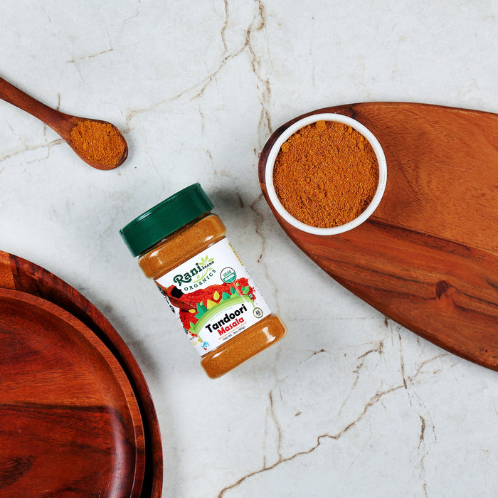 Rani Organic Tandoori Masala (Marinade & Grilled Spice Blend) 8-Spice Indian Blend 3oz (85g) PET Jar ~ All Natural | Vegan | USDA Certified Organic