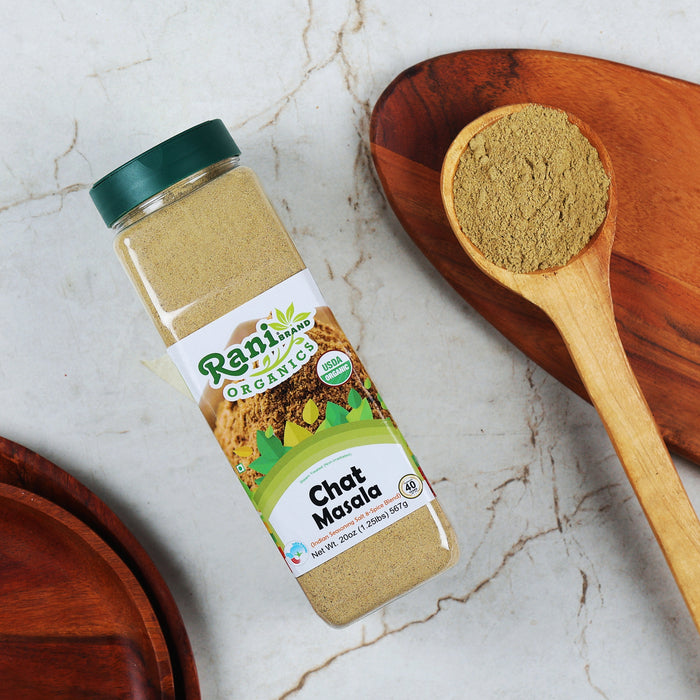 Rani Organic Chat Masala (8-Spice Seasoning Salt) Tangy Indian Seasoning 20oz (1.25lbs) 567g PET Jar ~ All Natural | USDA Certified Organic