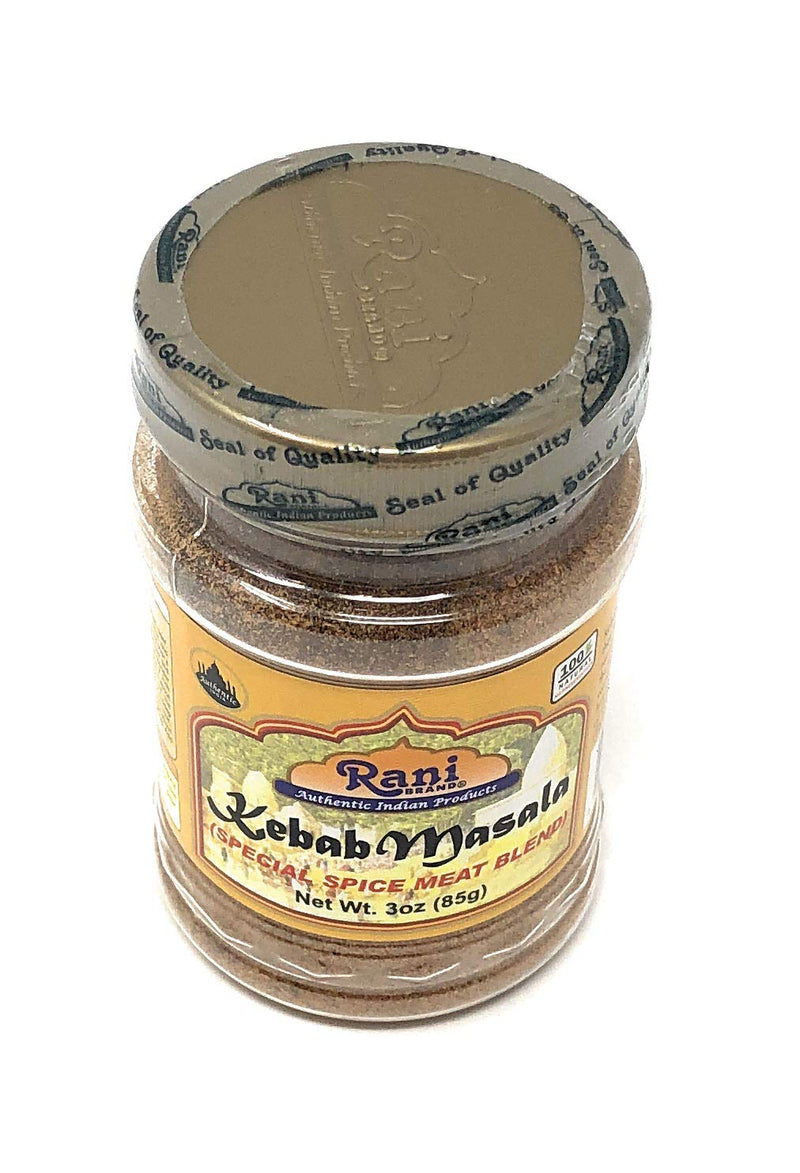 Rani Kebab Masala Indian Spice Blend for Meat Dishes 3oz (85g) PET Jar ~ All Natural, Salt-Free | Vegan | No Colors | Gluten Friendly | NON-GMO | Indian Origin