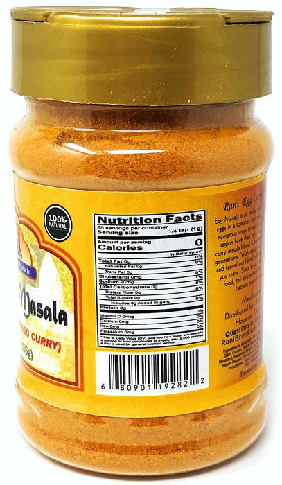 Rani Egg Curry Masala, 21 Spice Blend 3oz (85g) Shaker Top For Your Eggs or Tofu Scramble ~ All Natural | Vegan | Gluten Friendly | NON-GMO