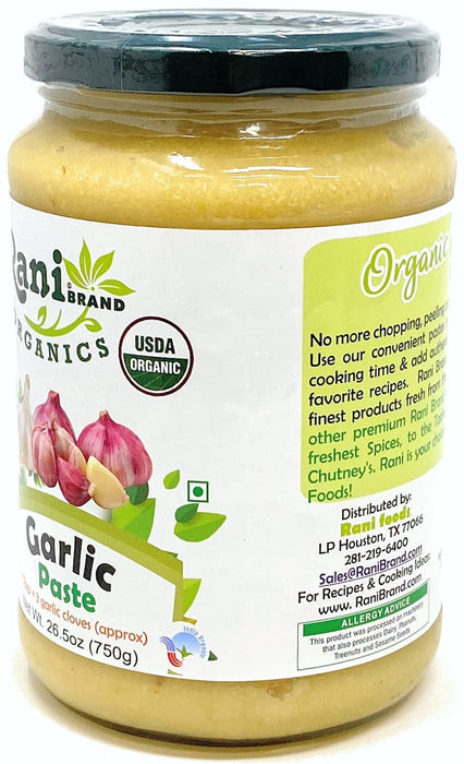 26.5oz Rani Organic Garlic Gluten Free Cooking Paste
