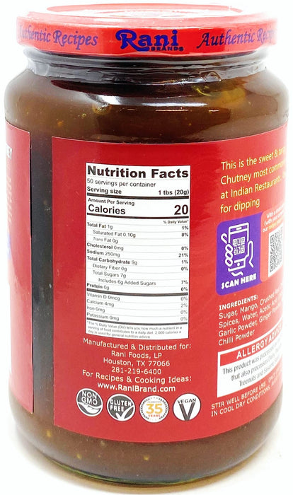 Delicious 1kg Glass Jar Rani Kashmiri Mango Chutney