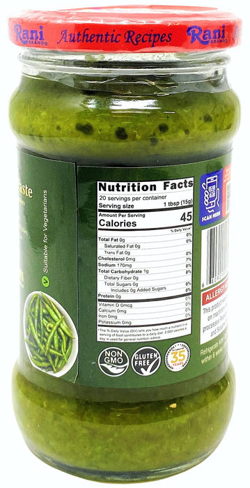 Rani Green Chilli Cooking Paste 10.58oz (300g) Glass Jar, Pack of 5+1 FREE ~ Vegan | Gluten Free | NON-GMO | No Colors | Indian Origin