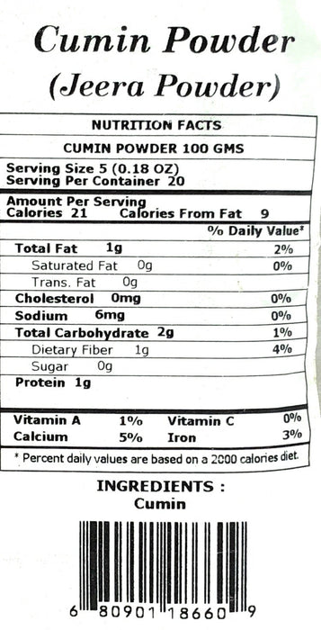 Rani Cumin (Jeera) Powder Spice 100g (3.5oz) ~ All Natural | Vegan | Gluten Friendly | NON-GMO | Indian Origin