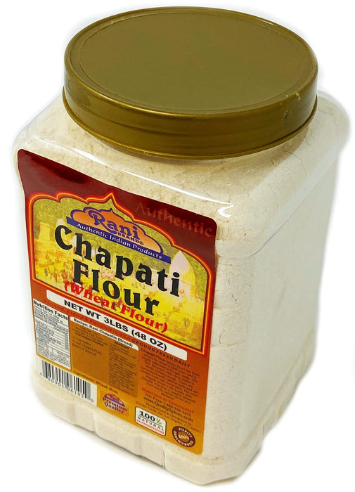 Rani Chapati Flour (100% Pure Whole Wheat Atta), For Making Roti & Indian Breads 48oz (3lbs) 1.36kg PET Jar ~ All Natural | Vegan