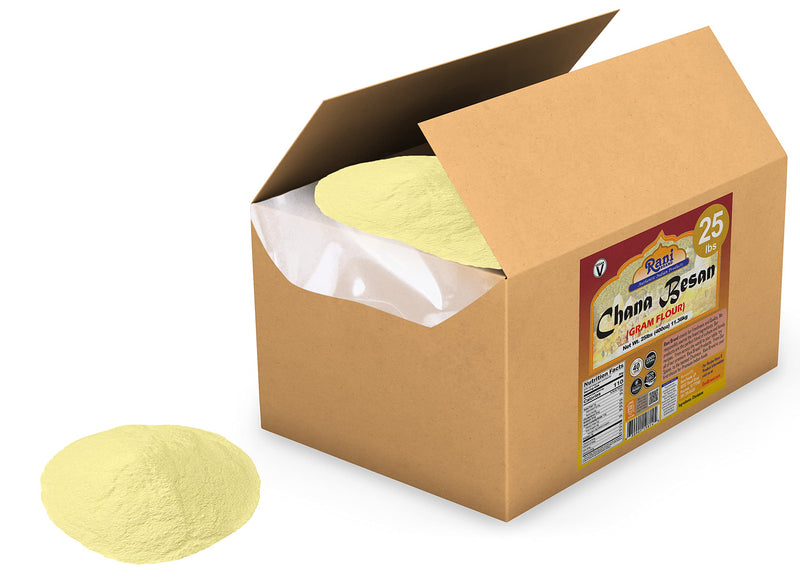 Rani Chana Besan (Chickpeas Flour, Gram) 400oz (25lbs) 11.36kg Bulk Box ~ All Natural | Vegan | Gluten Friendly | NON-GMO | Indian Origin