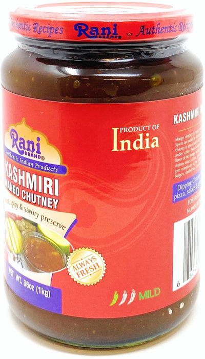 Delicious 1kg Glass Jar Rani Kashmiri Mango Chutney