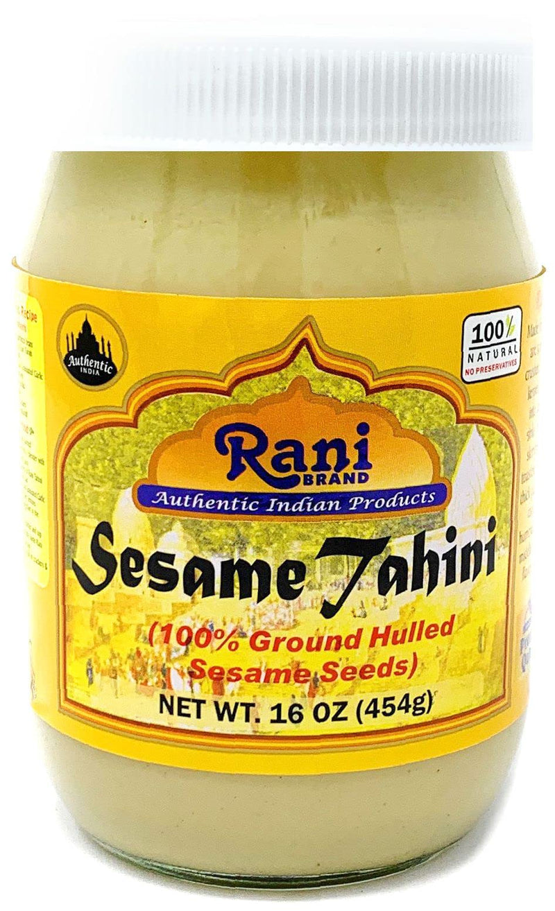 Rani Sesame Tahini (Sesame Butter) 16oz (1lb) 454g, Pack of 12, Glass Jar, Vegan, No added sugar, No Sodium ~ Gluten Free | NON-GMO | USA Made