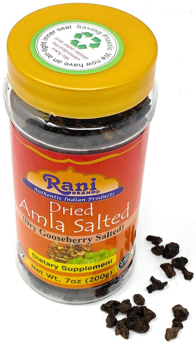 Rani Amla (Indian Gooseberry) Whole Salted Dry 7oz (200g) PET Jar ~ All Natural | Gluten Friendly | Vegan | No Fillers | Non-GMO | Indian Origin