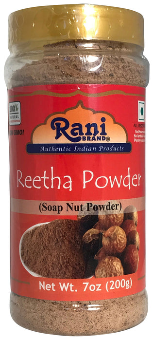 Rani Reetha (Soap Nut) Powder 7oz (200g) ~ Natural, Salt-Free | Vegan | No Colors | Gluten Friendly | NON-GMO | Indian Origin