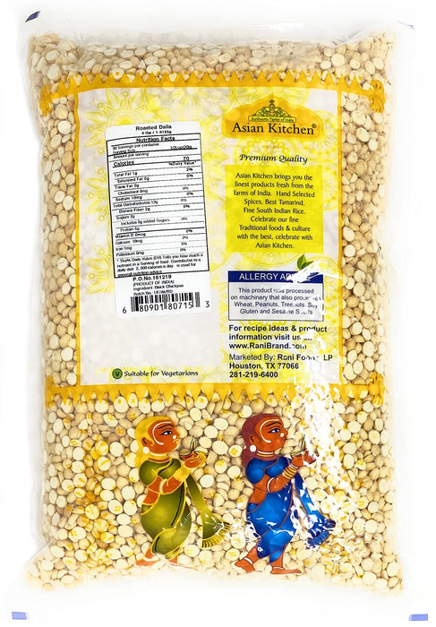 Asian Kitchen Daliya Split (Roasted Split Chickpeas Dalia) 4lbs (64oz) ~ All Natural | Vegan | Indian Origin