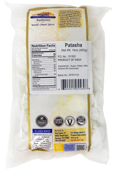 Rani Patasha (Indian Sugar Drop Candy) 14oz (400g) ~ All Natural, No Preservatives | Vegan | Gluten Friendly | NON-GMO | Indian Origin