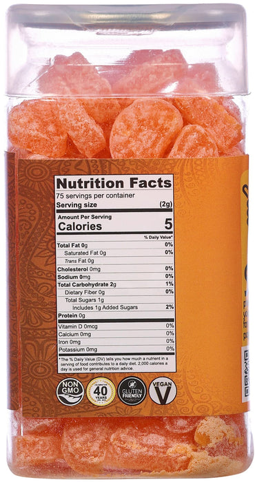 Rani Orange Candy 5.25oz (150g) Vacuum Sealed, Easy Open Top, Resealable Container ~ Indian Tasty Treats | Vegan | Gluten Friendly | NON-GMO | Indian Origin