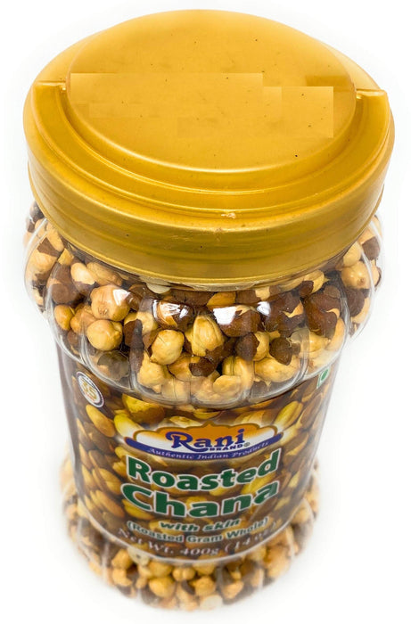 Rani Roasted Chana (Chickpeas) Plain Flavor 12.3oz (350g) PET Jar ~ All Natural | Vegan | No Preservatives | Gluten Friendly | Indian Origin | Great Snack, Ready to Eat