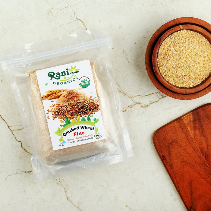 Rani Organic Cracked Wheat Fine (Kansar/Bulgur Wheat#1) 32oz (2lbs) 908g ~ All Natural | Vegan | Gluten Friendly | NON-GMO | Indian Origin | USDA Certified Organic