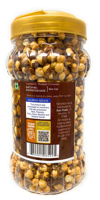 Rani Roasted Chana (Chickpeas) Plain Flavor 12.3oz (350g) PET Jar ~ All Natural | Vegan | No Preservatives | Gluten Friendly | Indian Origin | Great Snack, Ready to Eat
