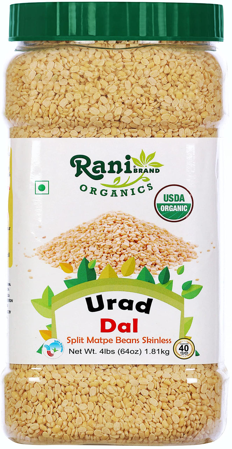 Rani Organic Urid/Urad Dal Chilka Indian 64oz