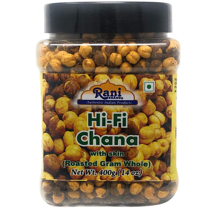 Rani Roasted Chana (Chickpeas) Hi-Fi Flavor 14oz (400g) PET Jar ~ All Natural | Vegan | No Preservatives | Gluten Friendly | Indian Origin | Great Snack, Ready to Eat | Seasoned with 8 Spices