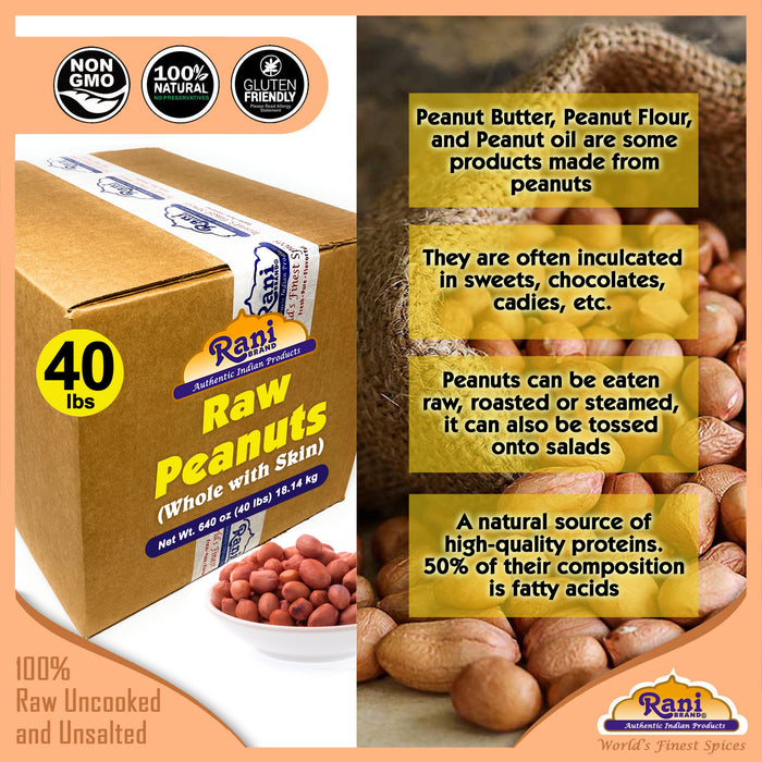 Rani Peanuts, Raw Whole With Skin (uncooked, unsalted) ~ All Natural | Fresh Product of USA ~ Spanish Grade Groundnut / Redskin {9 Sizes Available}